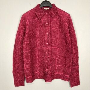 Tania Nardi Crinkle Jacket Women’s Size XL Button Front Lightweight Boho Artsy